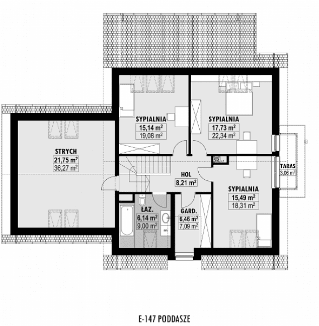 Rzut projektu E-147 -  