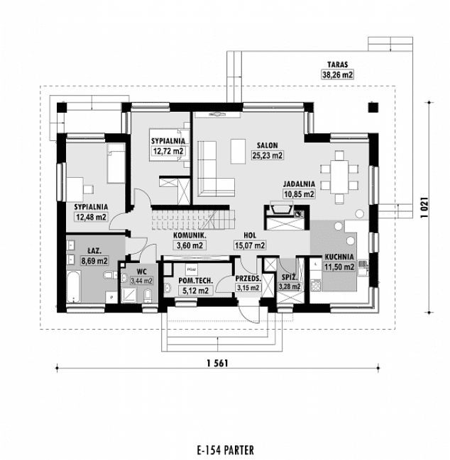 Rzut projektu E-154 -  