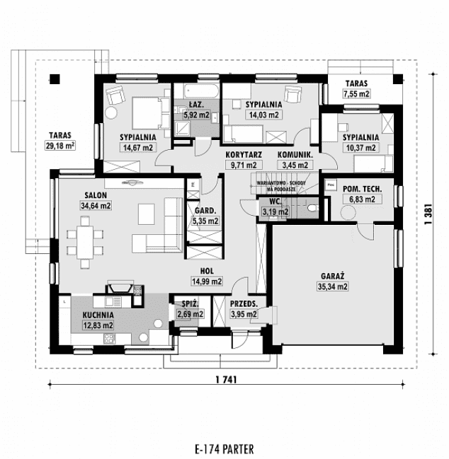 Rzut projektu E-174 -  