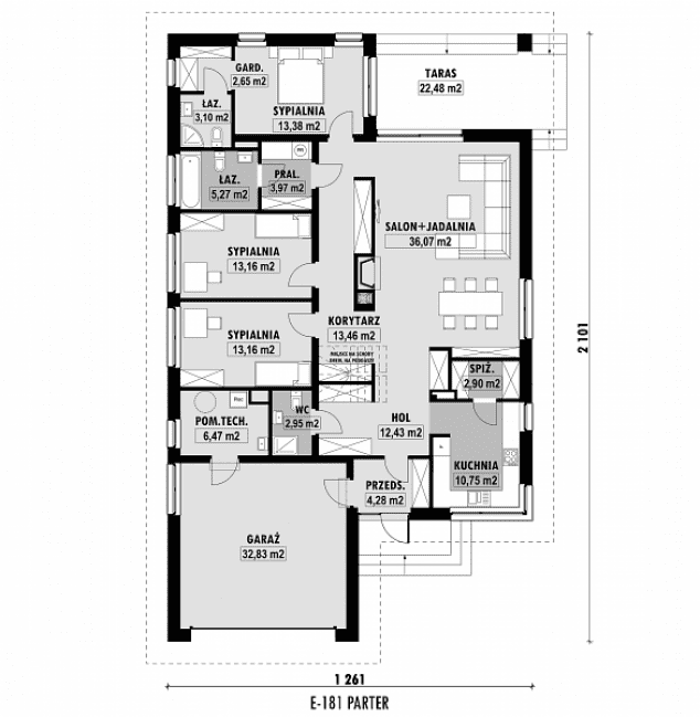 Rzut projektu E-181 -