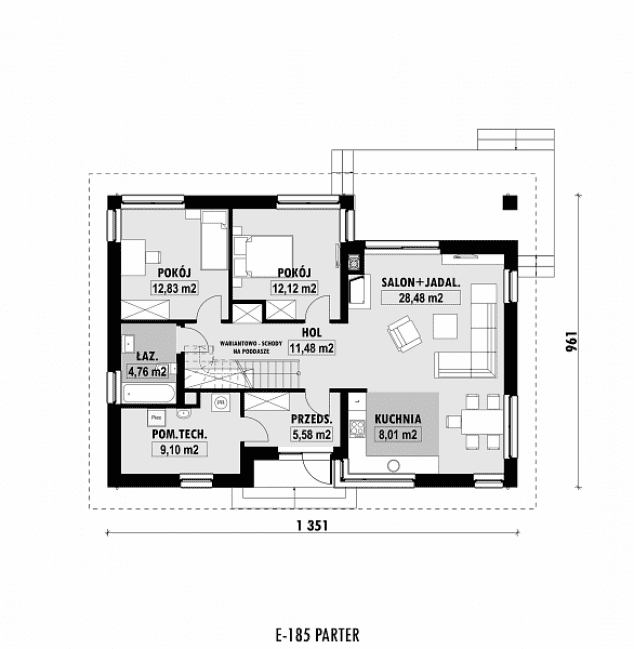 Rzut projektu E-185 -  