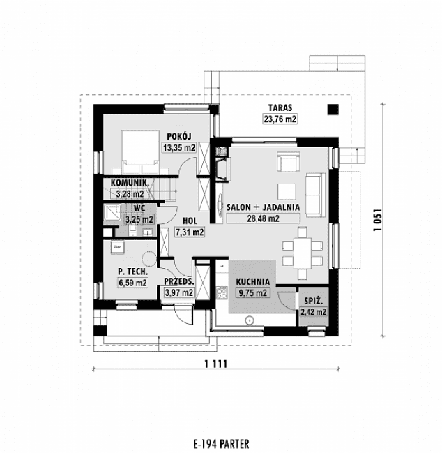 Rzut projektu E-194 -  