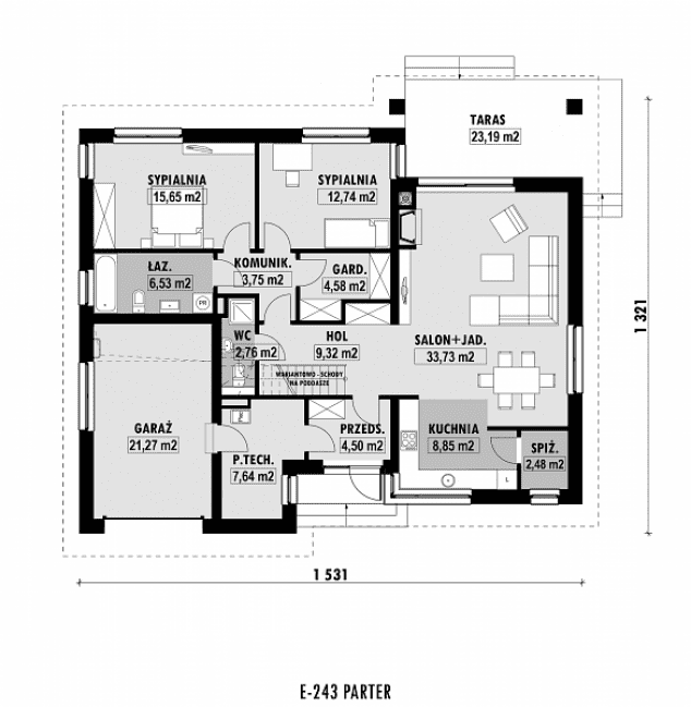 Rzut projektu E-243 -  