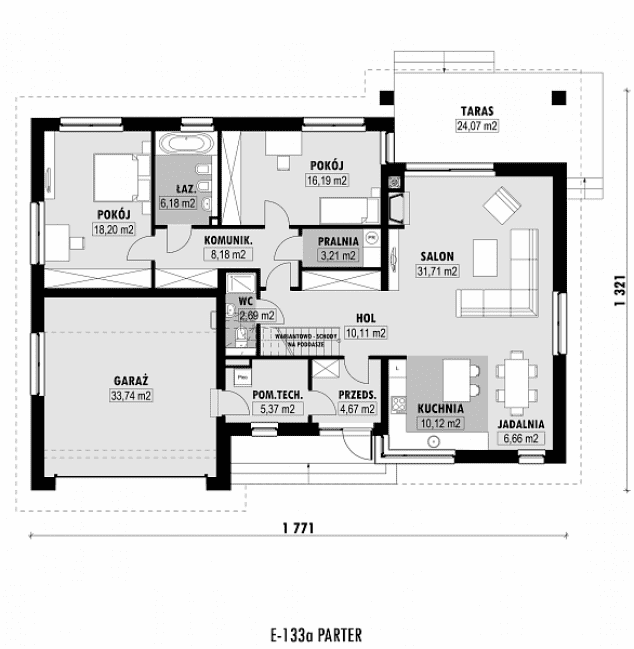 Rzut projektu E-133a -