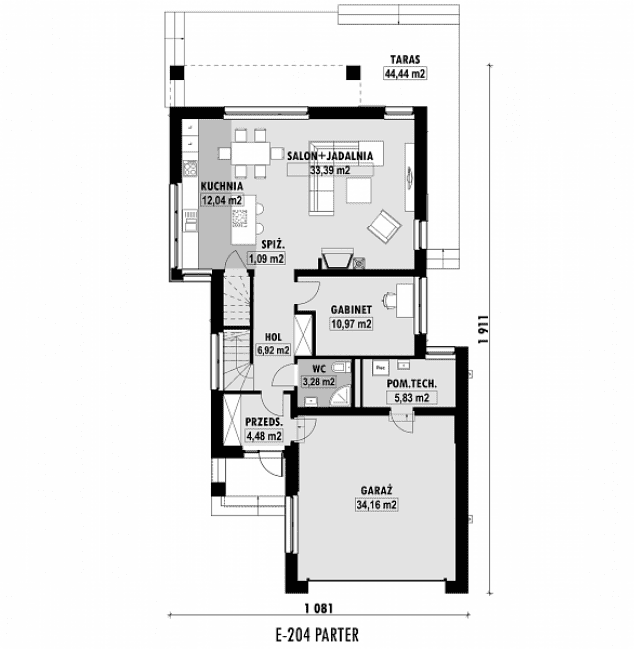 Rzut projektu E-204 -  