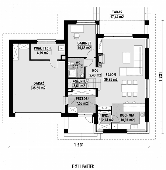 Rzut projektu E-211 -  