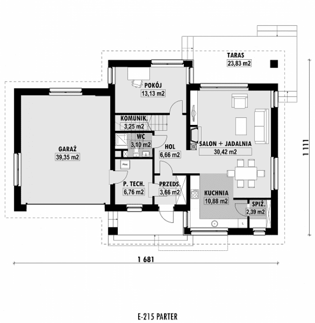 Rzut projektu E-215 -  