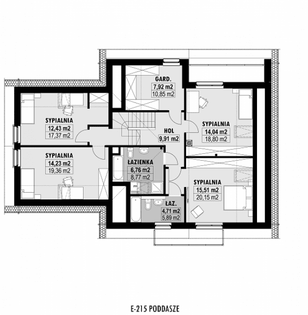 Rzut projektu E-215 -  