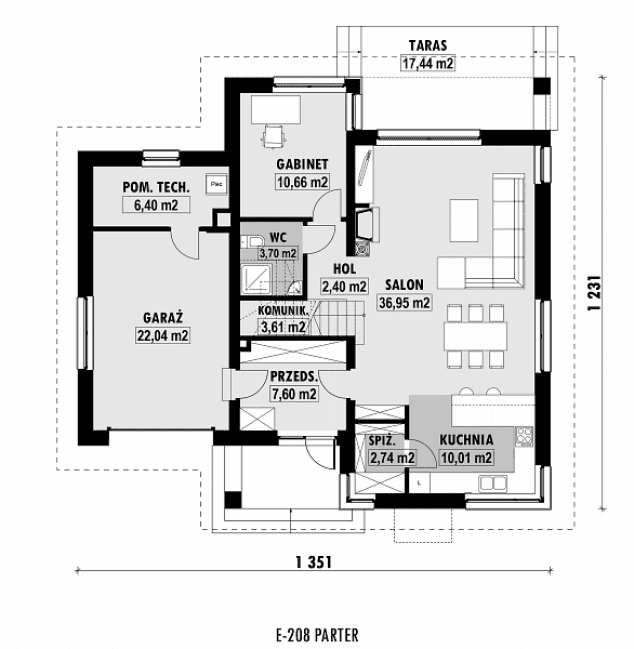Rzut projektu E-208 -  