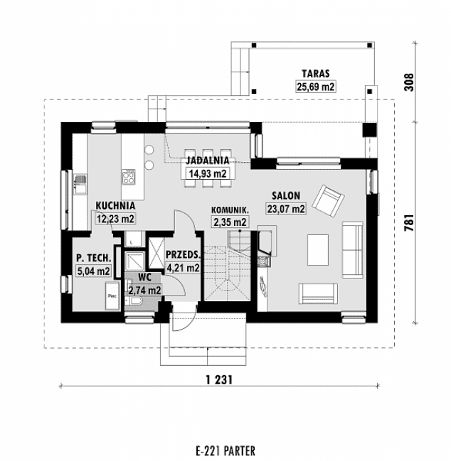Rzut projektu E-221 -  