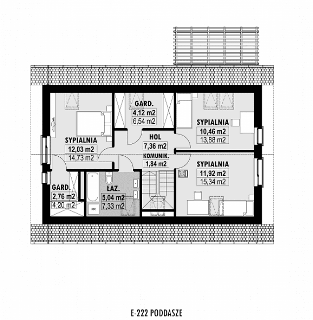 Rzut projektu E-222 -  