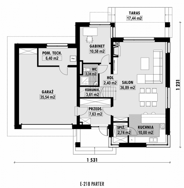Rzut projektu E-218 -  