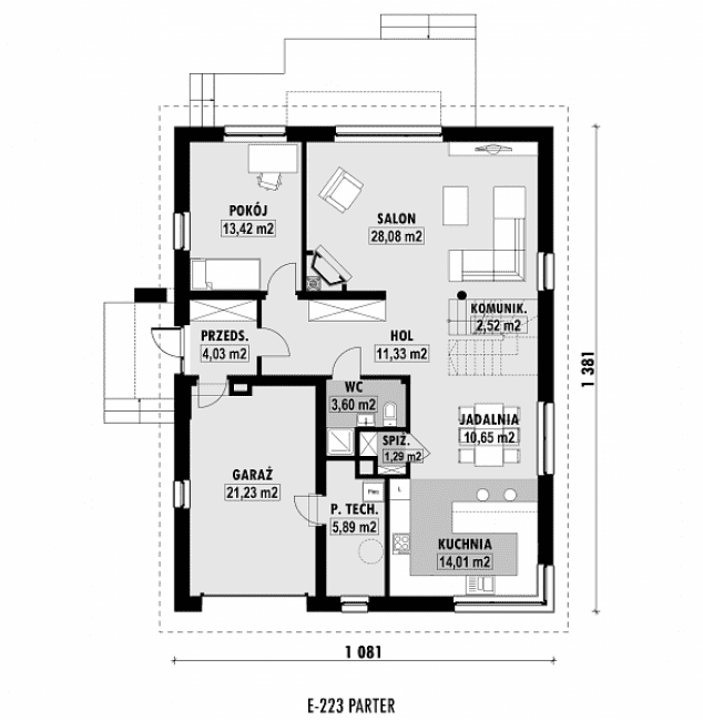Rzut projektu E-223 -