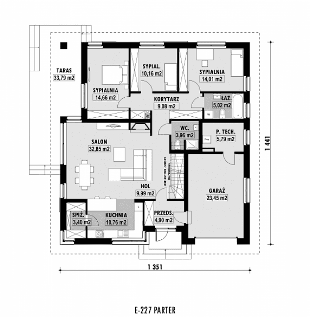 Rzut projektu E-227 -