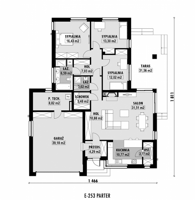 Rzut projektu E-253 -  