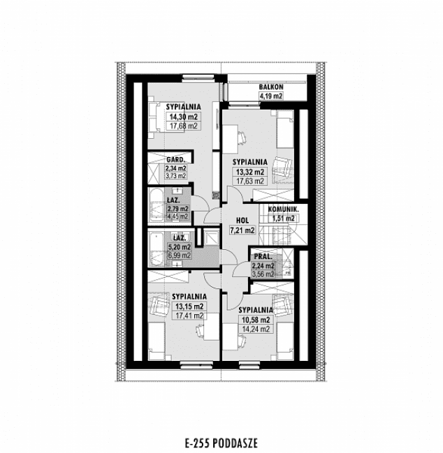 Rzut projektu E-255 -