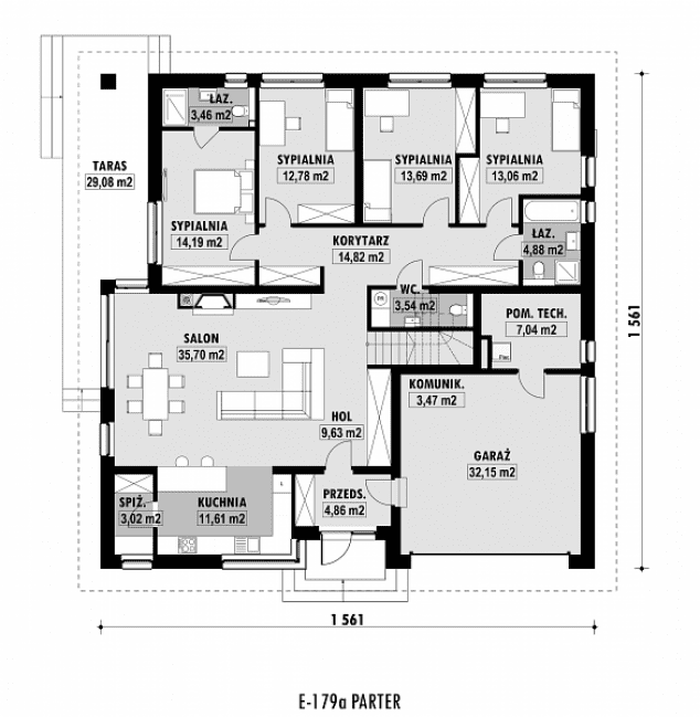Rzut projektu E-179a -