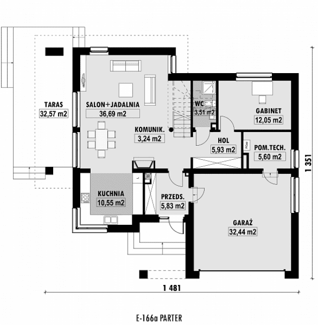 Rzut projektu E-166a -  