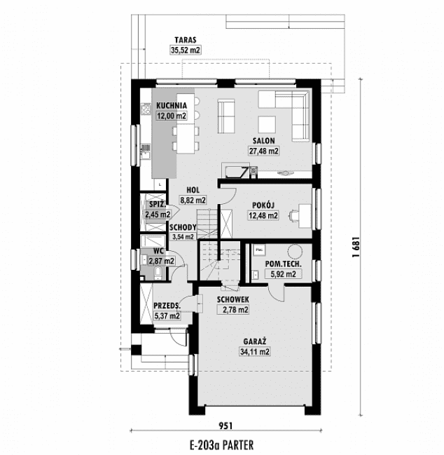 Rzut projektu E-203a -