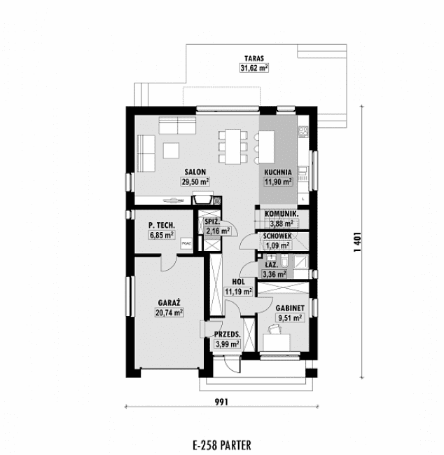 Rzut projektu E-258 -  