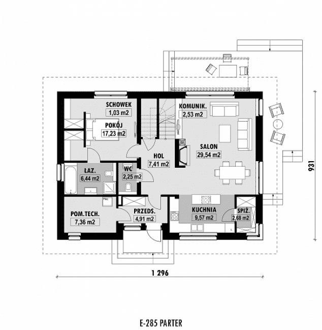 Rzut projektu E-285 -  