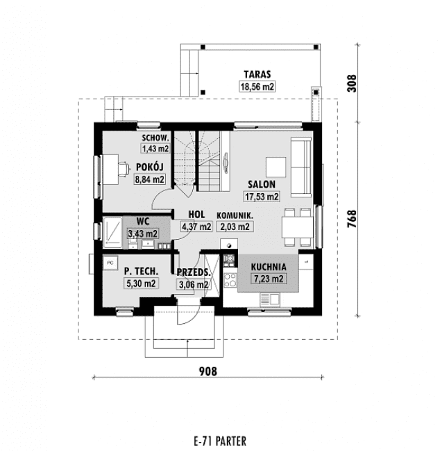Rzut projektu E-71 -