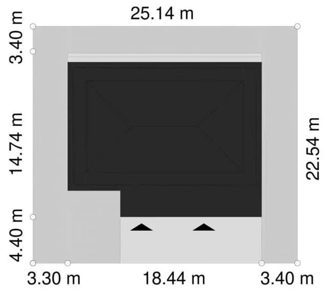 Rzut projektu WYSZUKANY D64 WARIANT III - Usytuowanie na działce