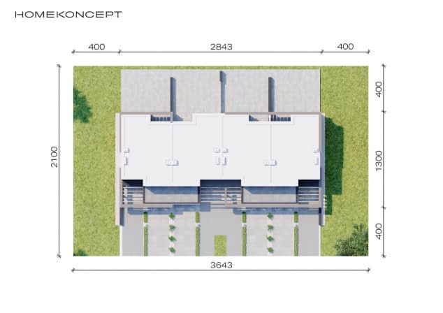 Rzut projektu HOMEKONCEPT 52 B2 - Usytuowanie na działce