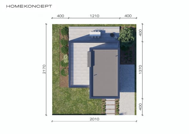Rzut projektu HOMEKONCEPT 82 - Usytuowanie na działce