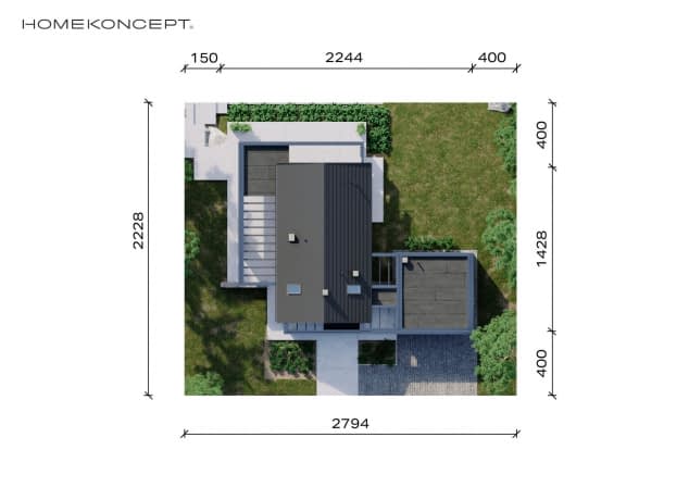 Rzut projektu HOMEKONCEPT 66 A G2 - Usytuowanie na działce