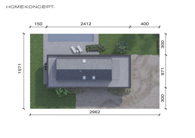 Rzut projektu HOMEKONCEPT 91 - Usytuowanie na działce