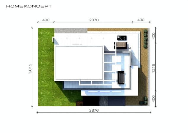 Rzut projektu HOMEKONCEPT 30 - Usytuowanie na działce