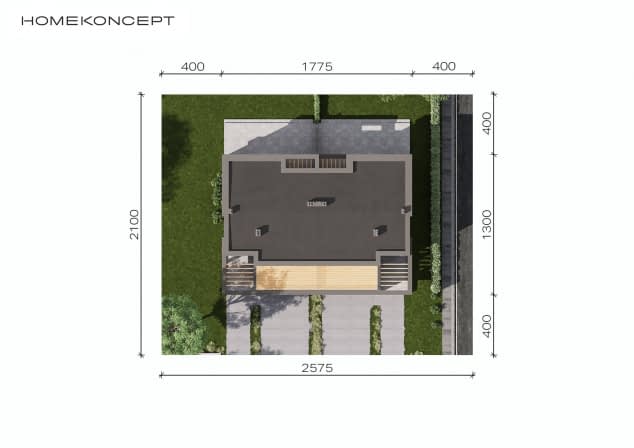 Rzut projektu HOMEKONCEPT 76 D - Usytuowanie na działce