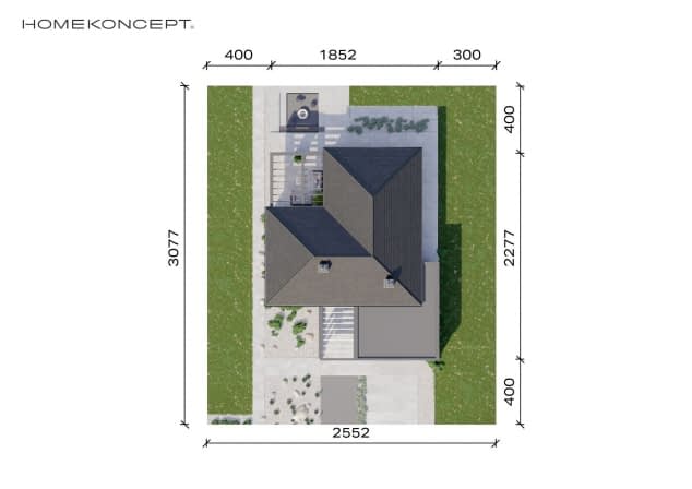 Rzut projektu HOMEKONCEPT 26 wariant 06 - Usytuowanie na działce