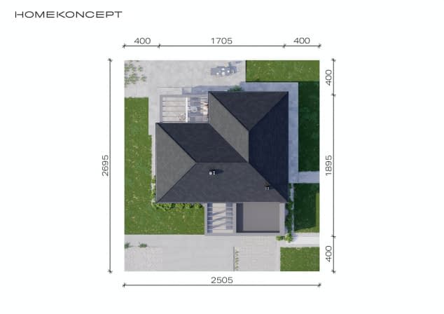 Rzut projektu HOMEKONCEPT 31 wariant 03 - Usytuowanie na działce