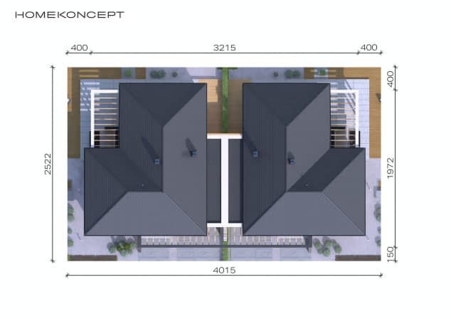Rzut projektu HOMEKONCEPT 42 B - Usytuowanie na działce