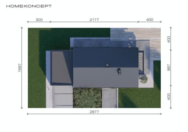 Rzut projektu HOMEKONCEPT 44 G2 - Usytuowanie na działce