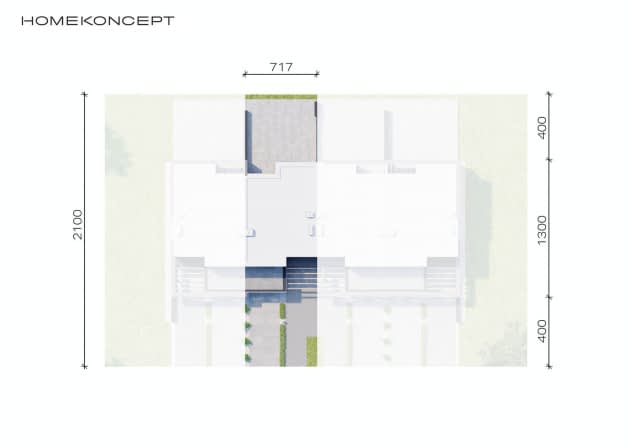 Rzut projektu HOMEKONCEPT 52 S - Usytuowanie na działce