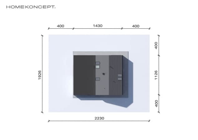 Rzut projektu HOMEKONCEPT 100 G1 - Usytuowanie na działce