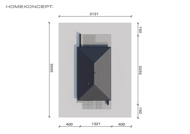 Rzut projektu HOMEKONCEPT 104 - Usytuowanie na działce