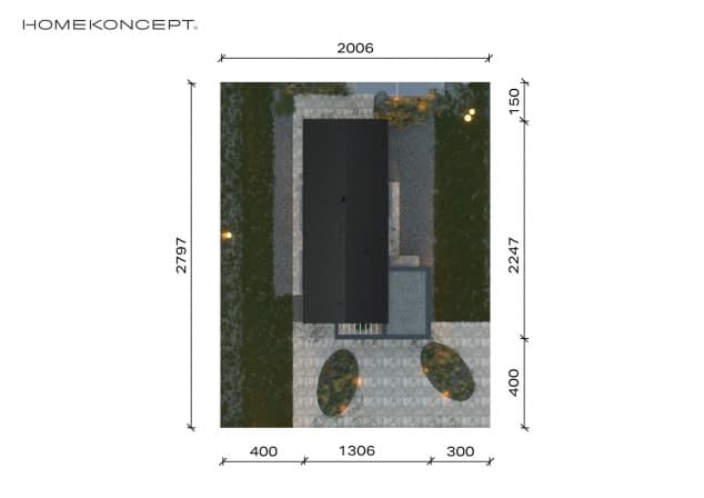Rzut projektu HOMEKONCEPT 117 G1 - Usytuowanie na działce