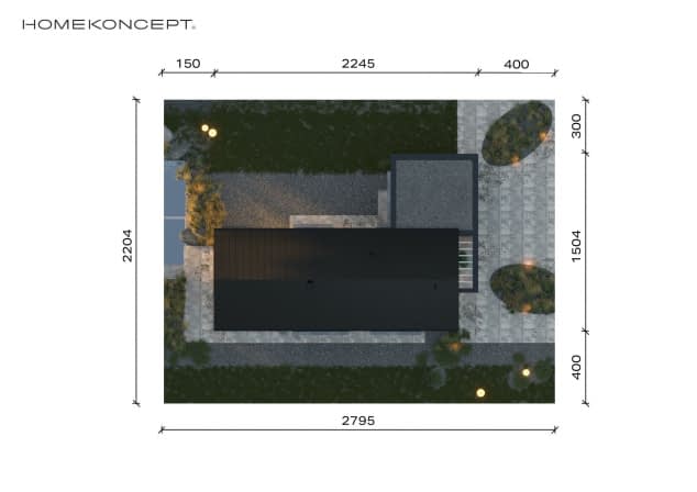 Rzut projektu HOMEKONCEPT 117 G2 - Usytuowanie na działce