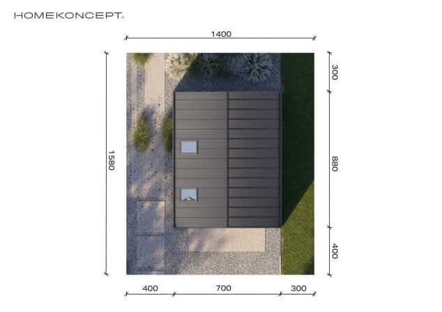 Rzut projektu Garaż HOMEKONCEPT G 09 - Usytuowanie na działce