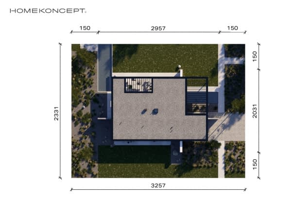 Rzut projektu HOMEKONCEPT 112 - Usytuowanie na działce