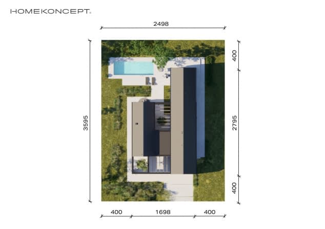 Rzut projektu HOMEKONCEPT 121 - Usytuowanie na działce