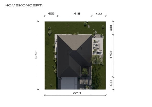 Rzut projektu HOMEKONCEPT 133 - Usytuowanie na działce