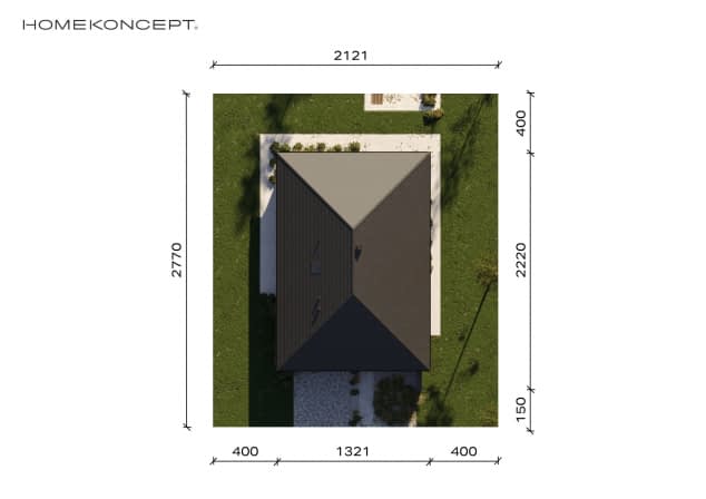Rzut projektu HOMEKONCEPT 135 - Usytuowanie na działce