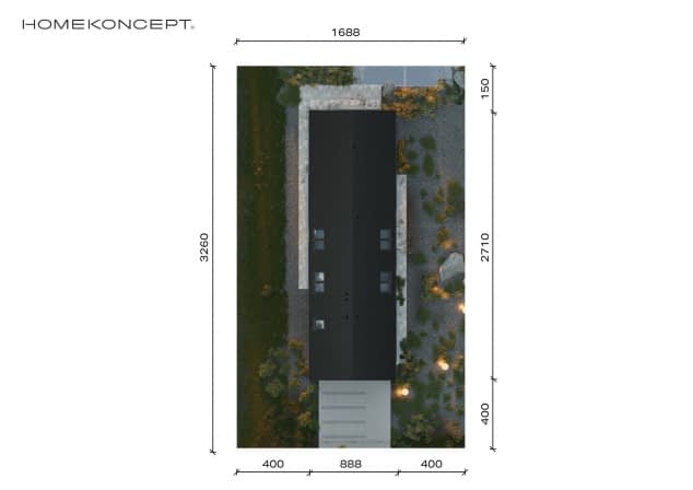 Rzut projektu HOMEKONCEPT 117 G2 wariant 03 - Usytuowanie na działce