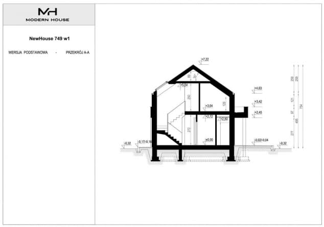 Rzut projektu NewHouse 749 w1 - Przekrój