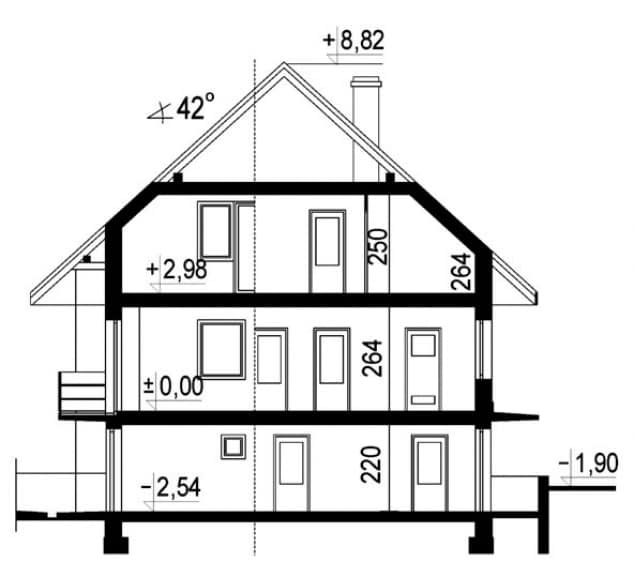 Rzut projektu WB-3309 - Przekrój